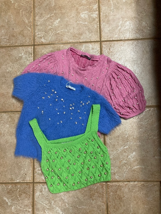 Zara Sweaters - ZARA Beaded/Embellished Sweater/Top Bundle Sz S